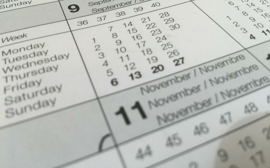 agenda calendar dates