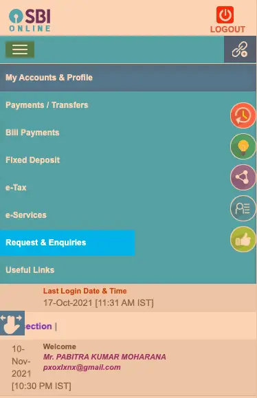 SBI Account Request and Enquiries