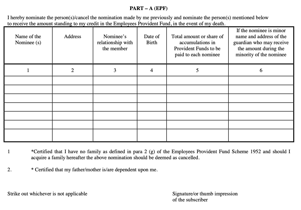 EPF Form 2 - Components & How to Fill e-Nomination Form Online?