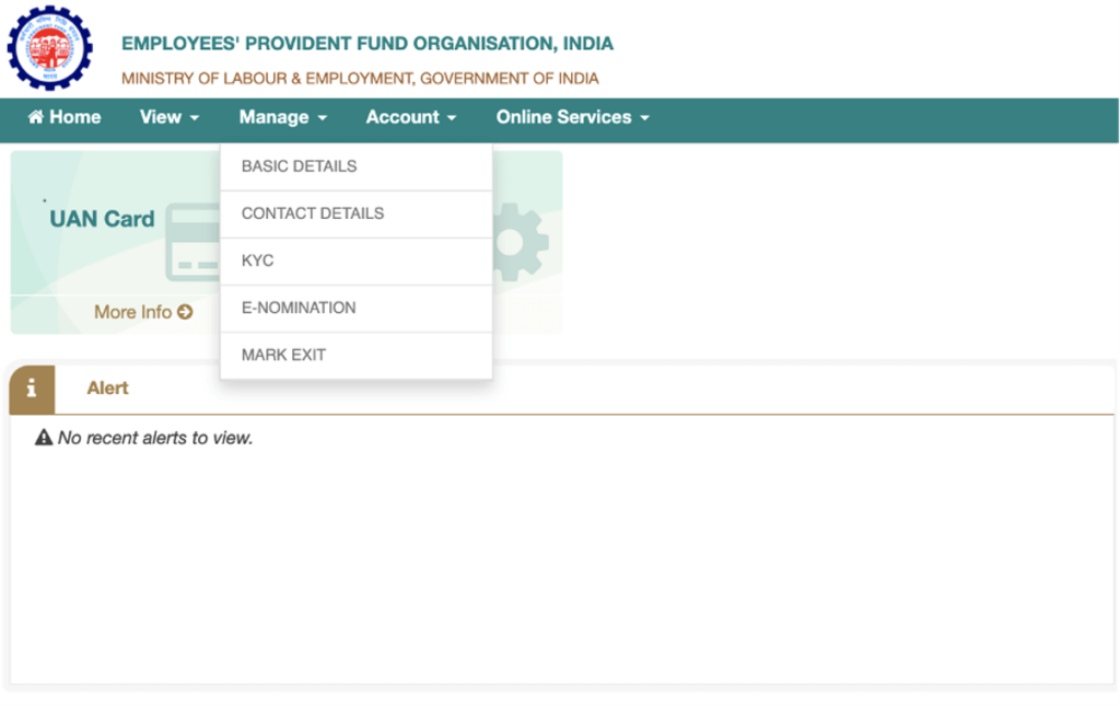 epf kyc tab