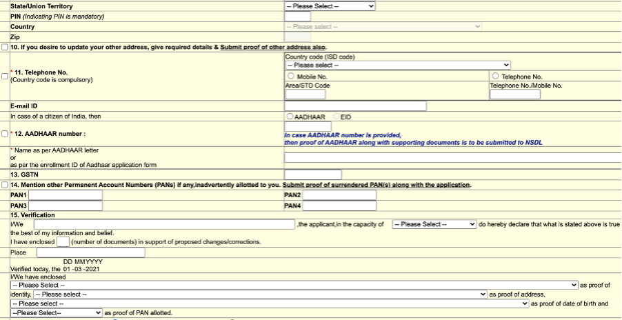 nsdl change form