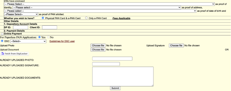 nsdl change form