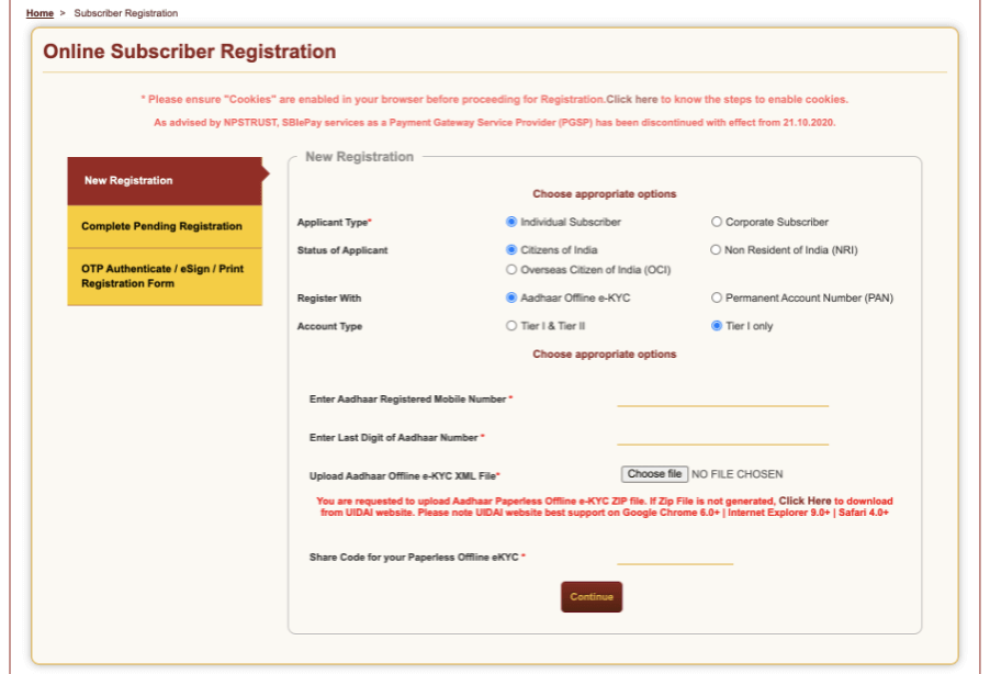 offline subscriber registration