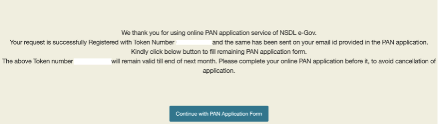 pan token number