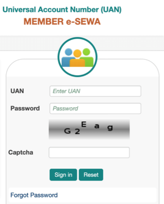 reset password on uan portal