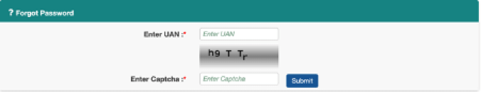 reset password on uan portal