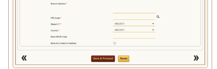 subscriber registration bank details